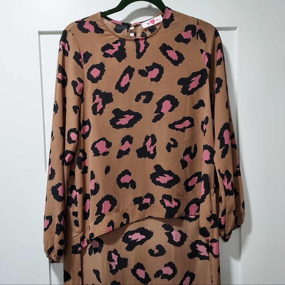Animal Print Small Top All over Print With Train Buddylove Cheetah Long Sleeves